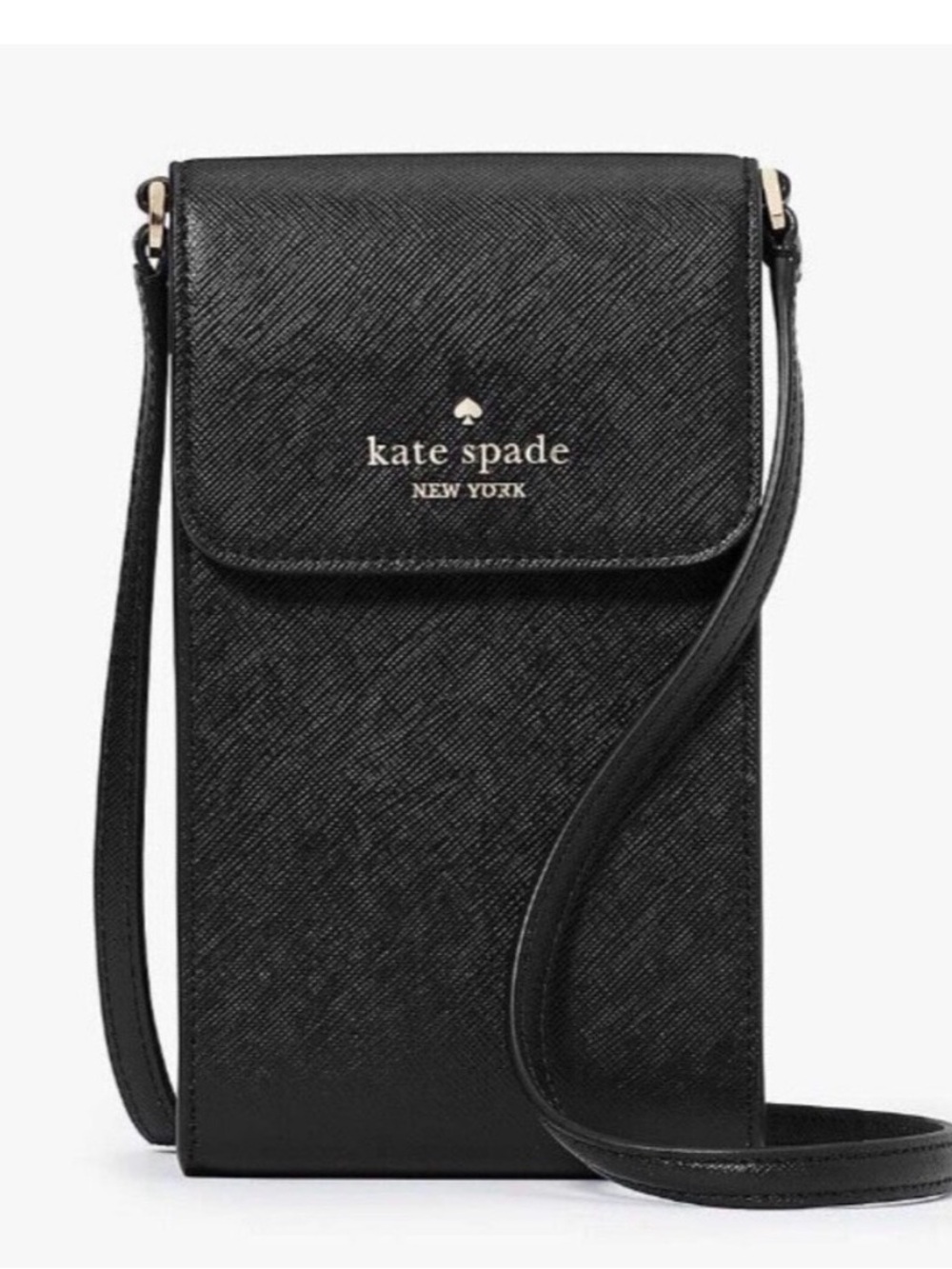 kate spade Black Saffiano Crossbody Phone Pouch